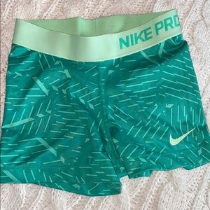 Green Nike Pro Spandex